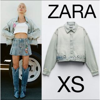 ザラ(ZARA)のTRFデニムジャケット　パンツウエストバンドエフェクト(Gジャン/デニムジャケット)