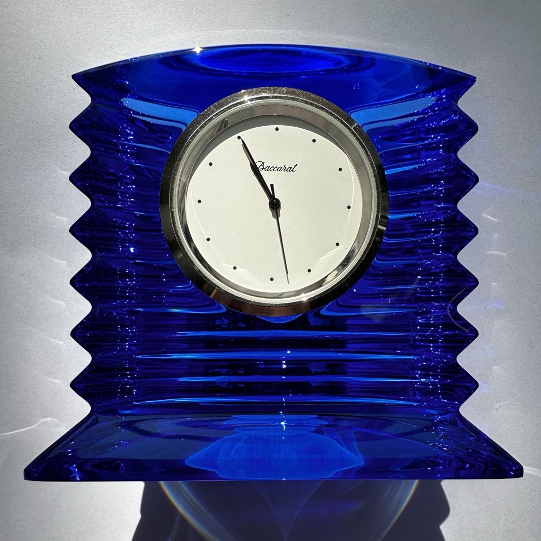 バカラ　ラランド　濃青色　不動品　置き時計ウォッチ　タイムピース　ディープブルーインテリア小物