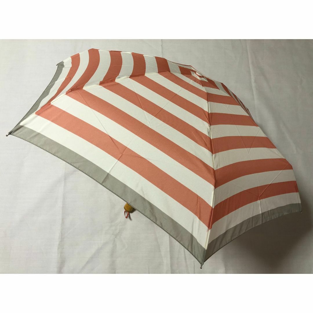 折りたたみ傘　軽量　レディース  雨傘　ボーダー　新品　ピンク レディースのファッション小物(傘)の商品写真