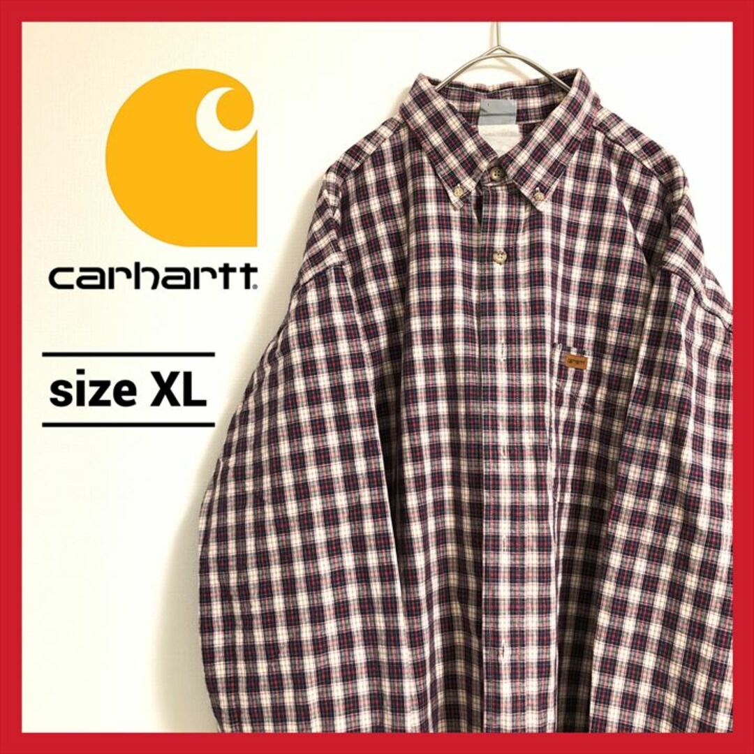 90s  カーハート BDシャツ チェックシャツ オーバーサイズ XL230803