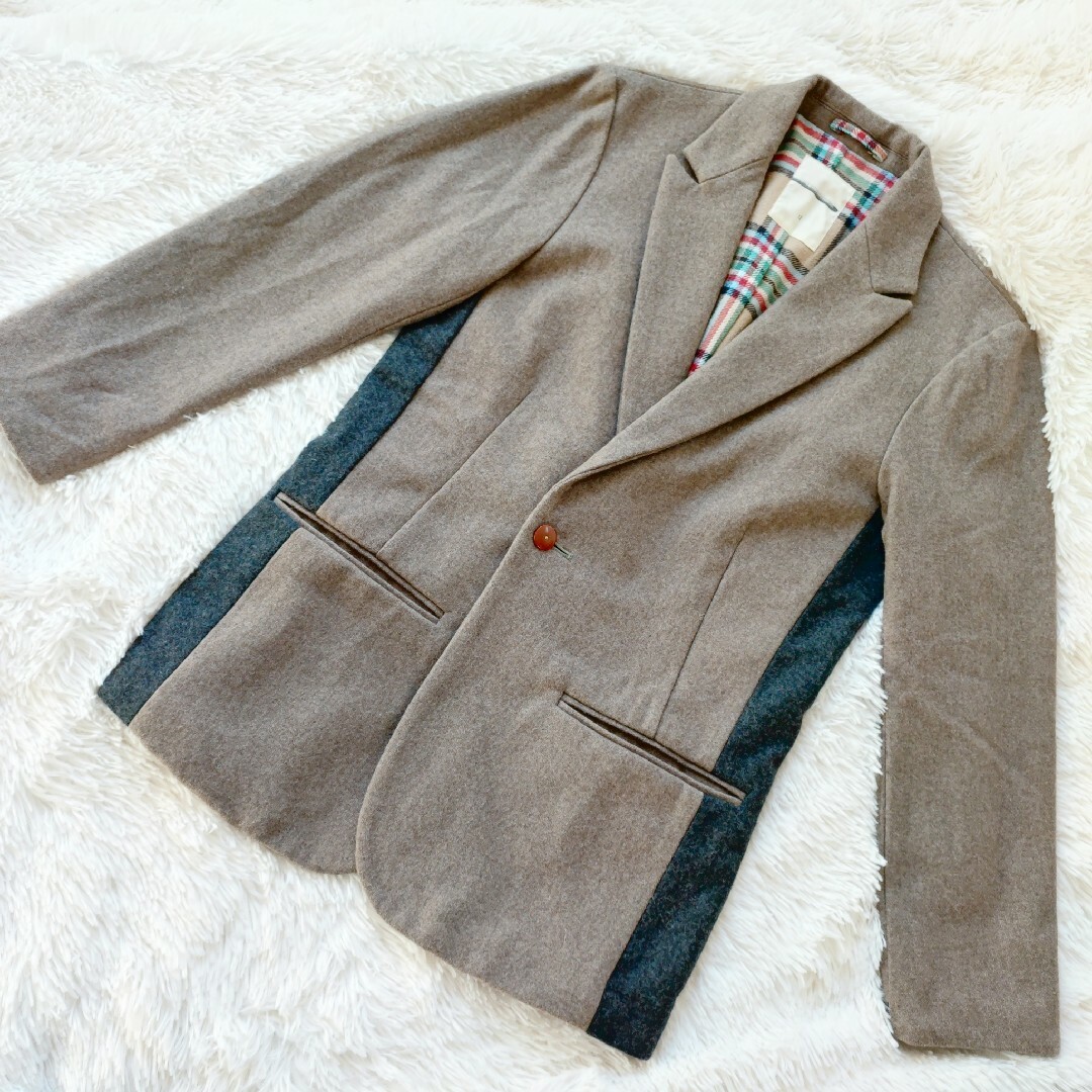 YIT balance ウールコート ブラウン メンズのジャケット/アウター(ピーコート)の商品写真