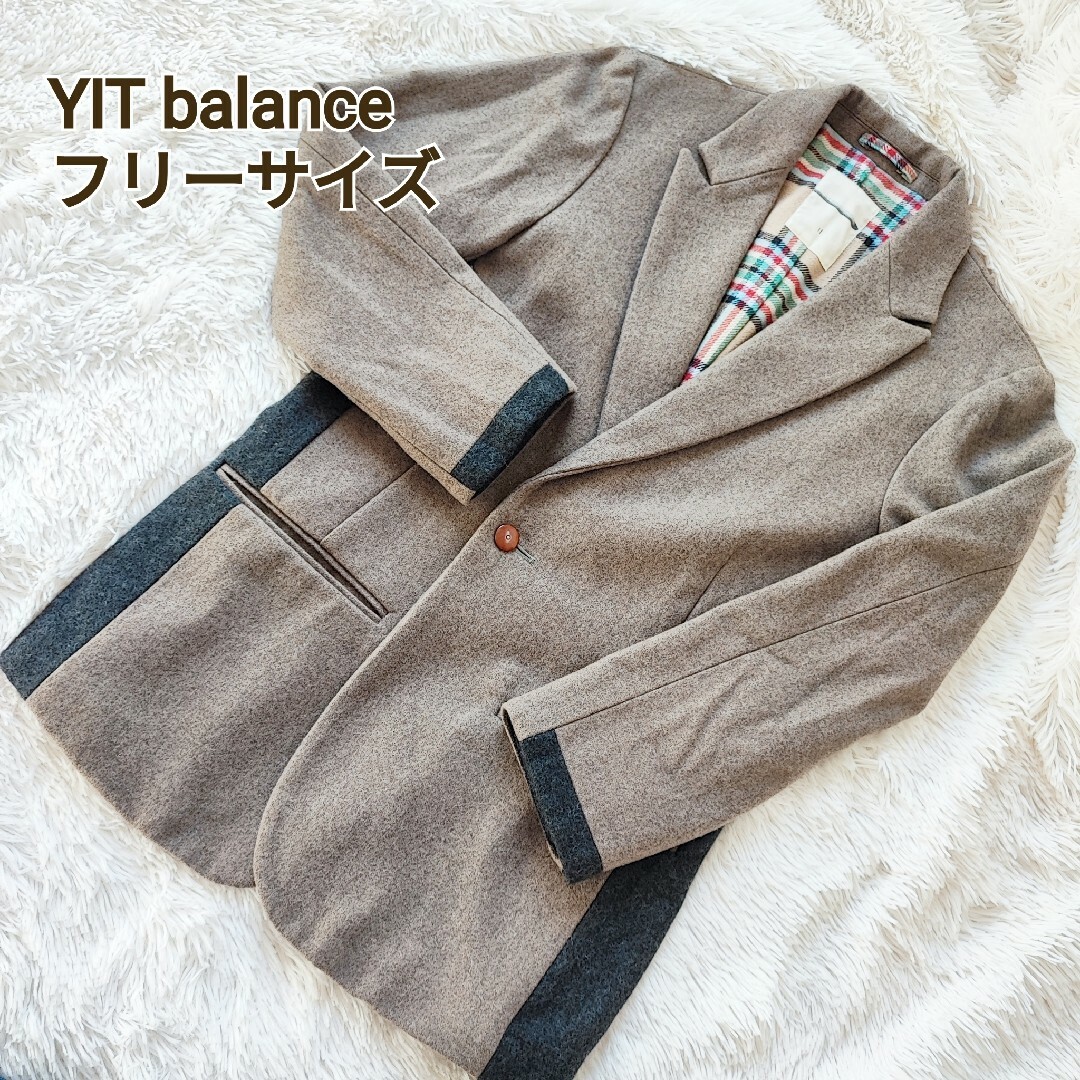 YIT balance ウールコート ブラウン メンズのジャケット/アウター(ピーコート)の商品写真