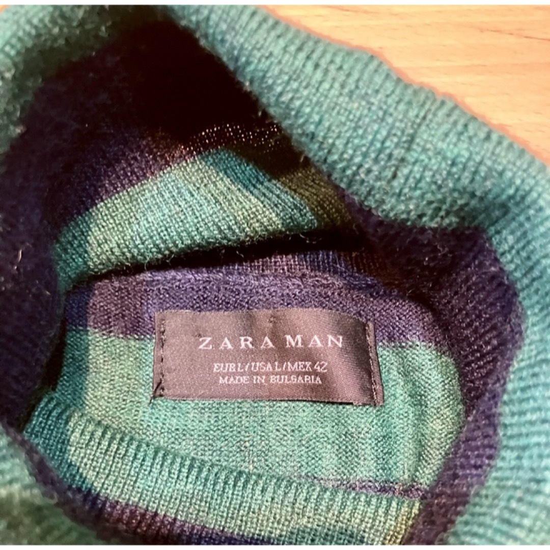 ZARA(ザラ)のZARA ザラ ボーダー タートルネック セーター ニット メンズのトップス(ニット/セーター)の商品写真