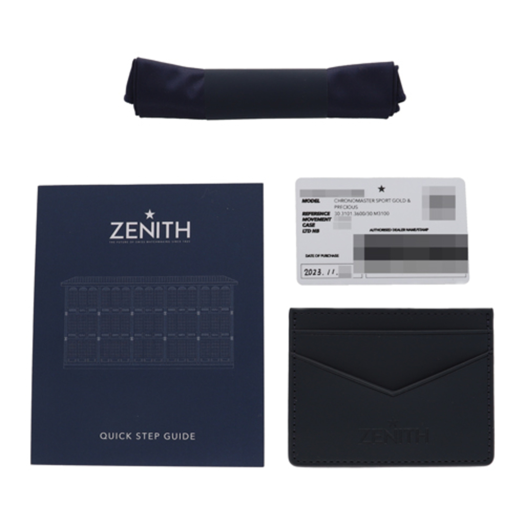 ZENITH(ゼニス)の【118775】ZENITH ゼニス  30.3101.3600/30.M3100 クロノマスター スポーツ シャンパン/ブラックダイヤル YG 自動巻き ギャランティーカード 純正ボックス 腕時計 時計 WATCH メンズ 男性 男 紳士 【未使用品】【中古】 メンズの時計(腕時計(アナログ))の商品写真