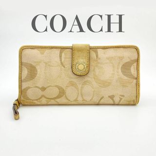 コーチ(COACH)のcoach　コーチ　長財布　レディース　ラウンドジップ　シグネチャー柄(財布)