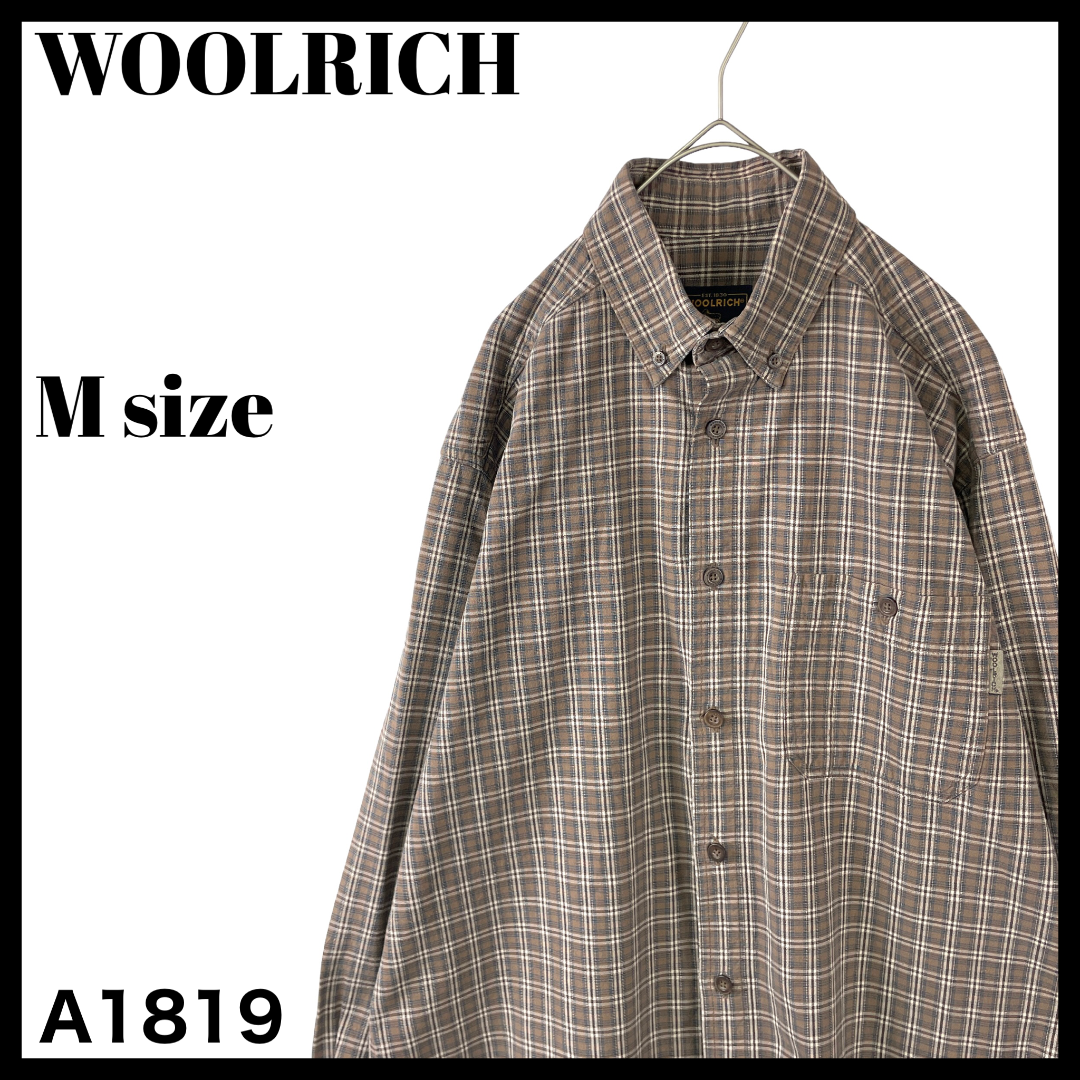 WOOLRICH(ウールリッチ)のUSA古着 ウールリッチ 長袖ボタンダウンシャツ ブラウン 茶色 チェック L メンズのトップス(シャツ)の商品写真