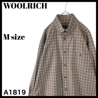 ウールリッチ(WOOLRICH)のUSA古着 ウールリッチ 長袖ボタンダウンシャツ ブラウン 茶色 チェック L(シャツ)