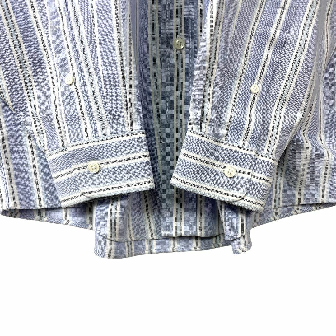 L.L.Bean(エルエルビーン)のUSA古着 エルエルビーン ストライプ 長袖シャツ ブルー系 青 メンズ M メンズのトップス(シャツ)の商品写真