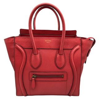 セリーヌ(celine)の　セリーヌ CELINE ラゲージマイクロ S-SN-1121 レッド レザー レディース ハンドバッグ(ハンドバッグ)