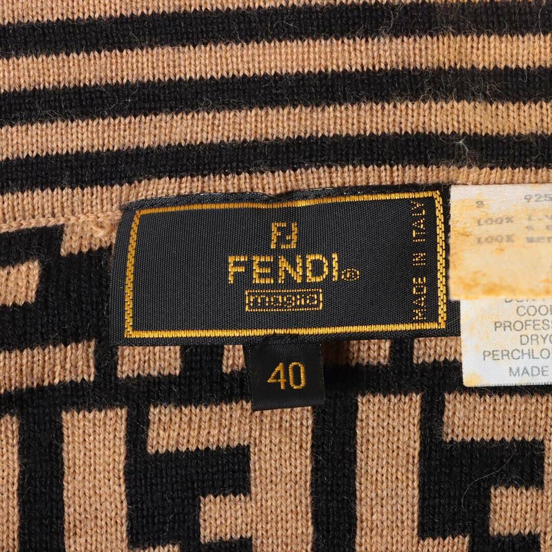FENDI(フェンディ)のフェンディ ズッカ ウール 40 ブラック×ブラウン レディース スカート レディースのスカート(その他)の商品写真