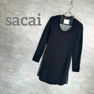 サカイ(sacai)の『sacai』ワンピース (2) レース切り替えワンピース / ブラック(ロングワンピース/マキシワンピース)