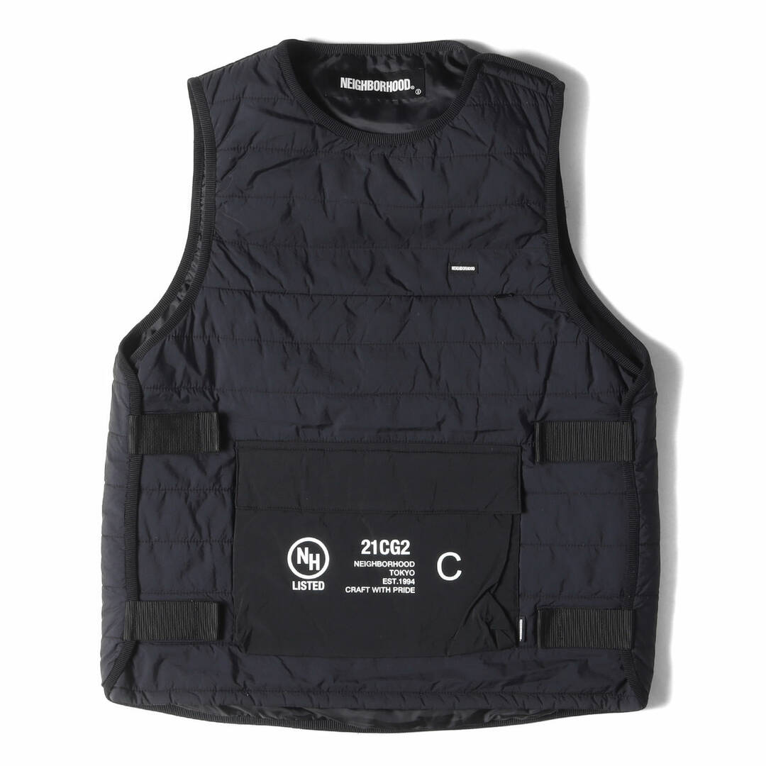 NEIGHBORHOOD(ネイバーフッド)の美品 NEIGHBORHOOD ネイバーフッド ベスト サイズ:S 21AW プリマロフト タクティカル ベスト PUFF N-VEST ブラック 黒 トップス カジュアル【メンズ】【中古】 メンズのトップス(ベスト)の商品写真