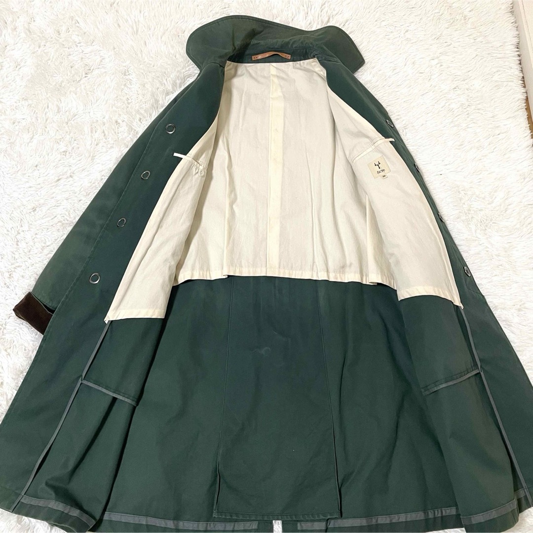 Scye(サイ)のSCYEサイ basics ベンタイル コート　ステンカラー　グリーン　36 S メンズのジャケット/アウター(ステンカラーコート)の商品写真