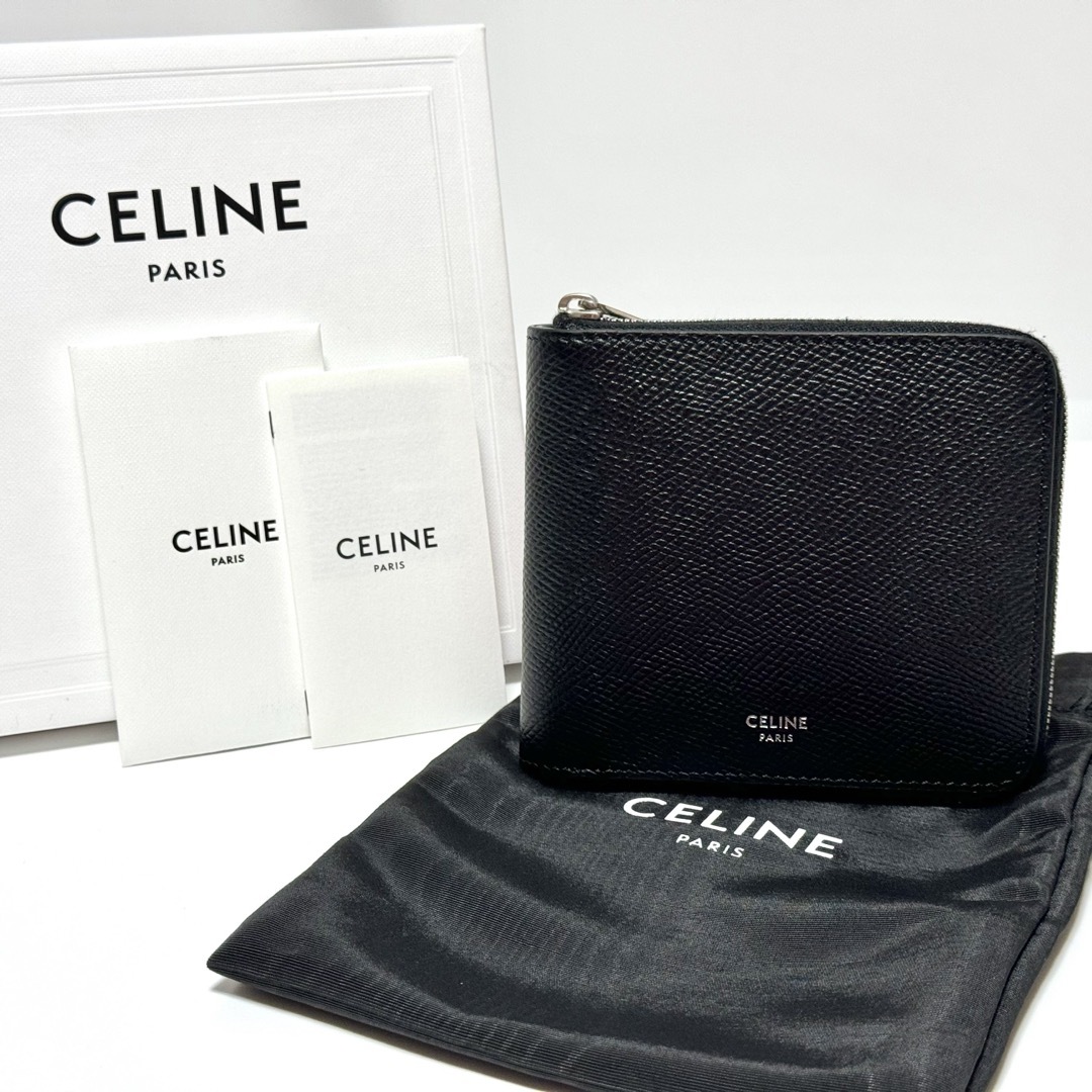 celine(セリーヌ)のセリーヌ グレインドカーフスキン ジップ ド バイフォールド ウォレット 財布 メンズのファッション小物(折り財布)の商品写真