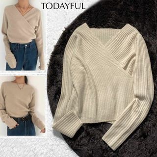 トゥデイフル(TODAYFUL)の【美品】TODAYFUL 2way カシュクール ヤクニットプルオーバー リブ(ニット/セーター)