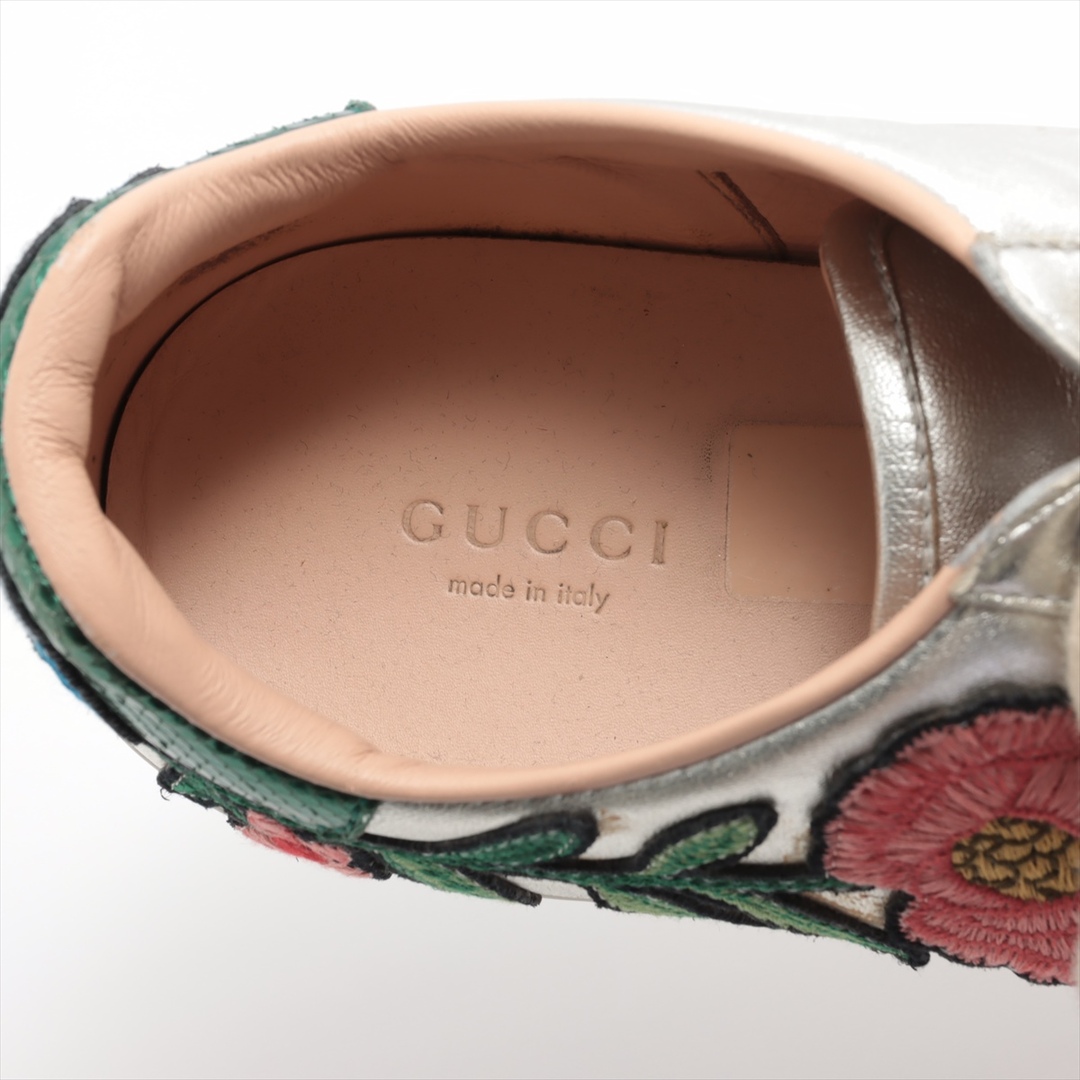 Gucci(グッチ)のグッチ エース レザー 38 1/2 シルバー レディース スニーカー レディースの靴/シューズ(スニーカー)の商品写真