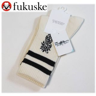 フクスケ(fukuske)の《福助》新品 パイナップル柄 ボーダー ソックス 靴下 22.5～24.5cm(ソックス)