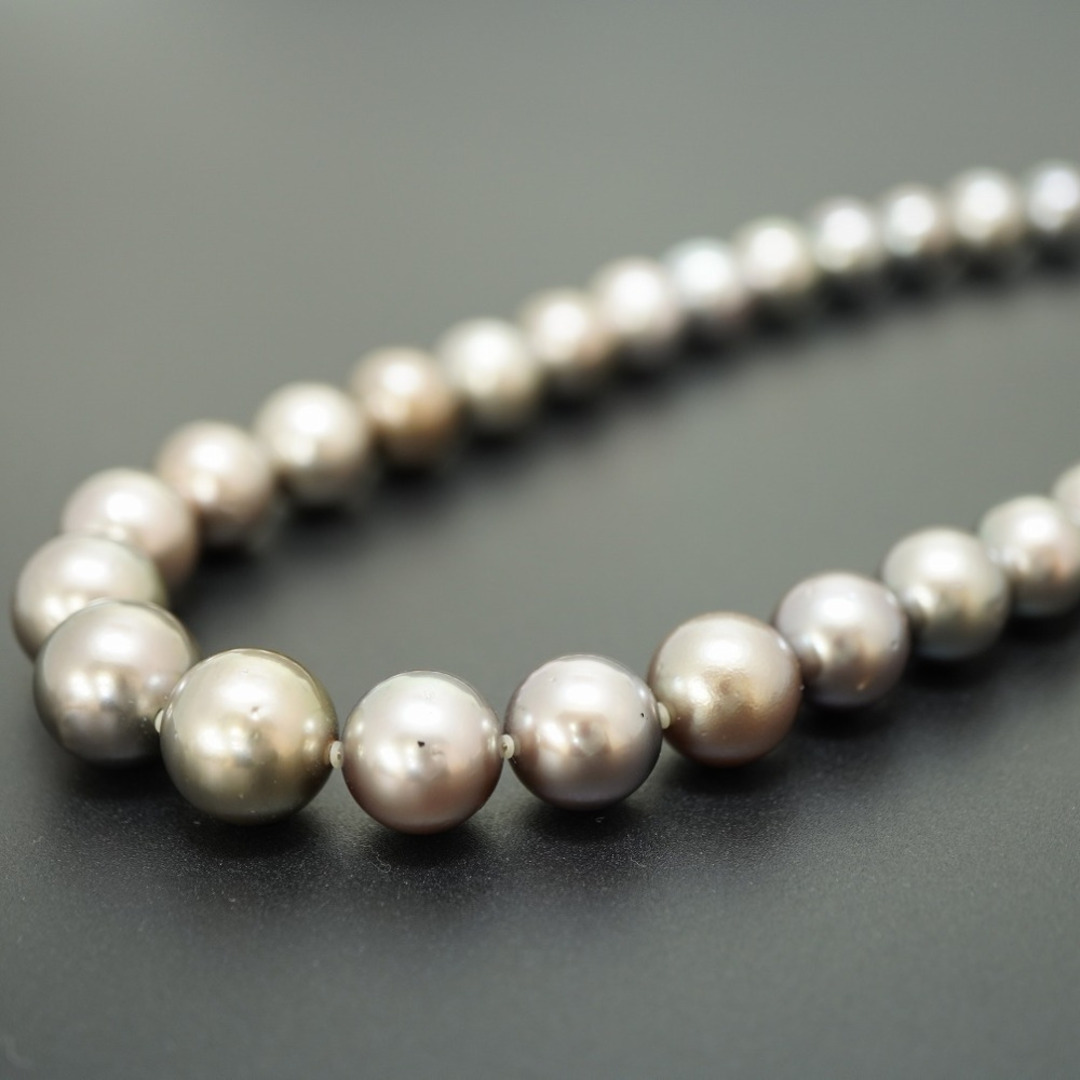 黒蝶真珠 10mm-14mm パール ネックレス ブラックパール /K14PG 黒蝶真珠 10mm-14mm パール ネックレス ブラックパール /K14PG