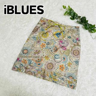 イブルース(IBLUES)の【美品】iBLUES イブルース 総柄スカート 幾何学(ひざ丈スカート)