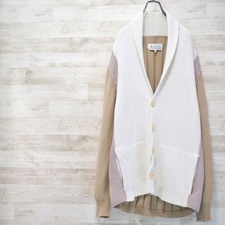 マルタンマルジェラ(Maison Martin Margiela)のMaison Margiela 14SS 切替ショールカラーカーディガン-M(カーディガン)