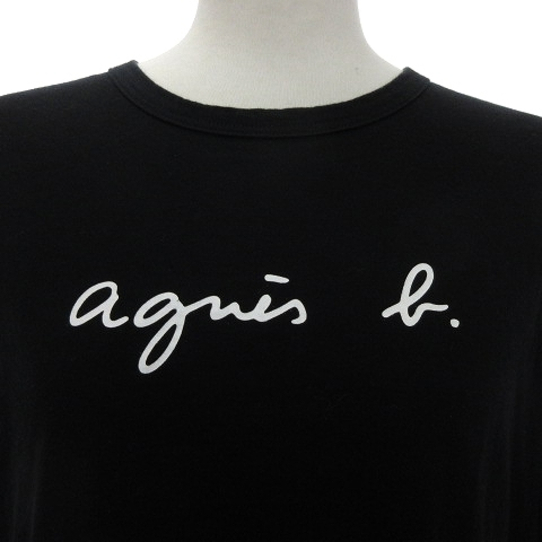 agnes b.(アニエスベー)のアニエスベー Ｔシャツ カットソー 長袖 ロゴ プリント コットン 黒 L位 レディースのトップス(Tシャツ(長袖/七分))の商品写真