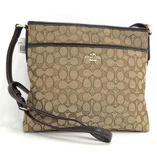 コーチ(COACH)のCOACH ショルダーバッグ シグネチャー レザー キャンバス ベージュ(ショルダーバッグ)