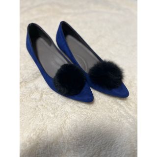 アクシーズファム(axes femme)のAXES パンプススウェード青色美品24.0cm(ハイヒール/パンプス)