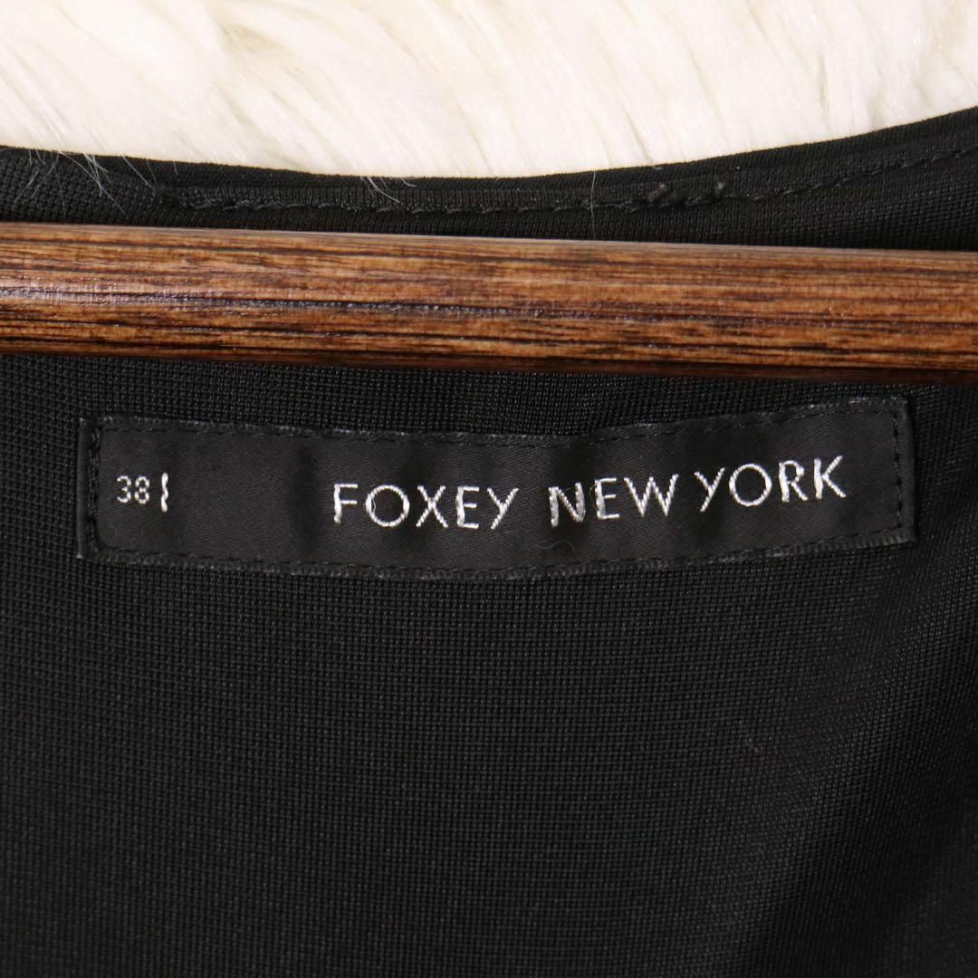 FOXEY NEW YORK(フォクシーニューヨーク)のフォクシー FOXEY ノースリーブ　ワンピース　ブラック　黒　ドレス　リボン レディースのワンピース(ひざ丈ワンピース)の商品写真