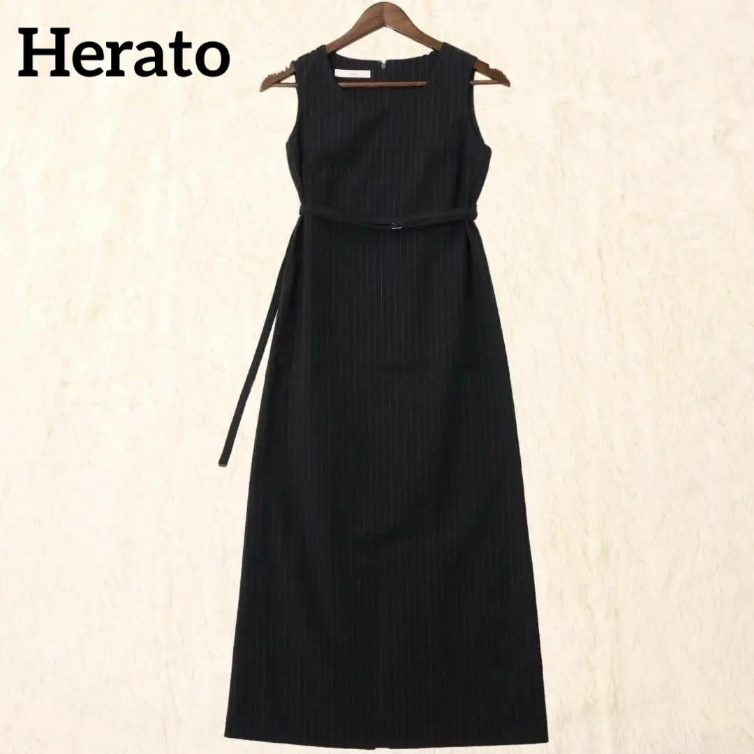 HELD(ヘルト)の【美品】Herato ワンピース レディース ヘルト ストライプ ノースリーブ レディースのワンピース(ロングワンピース/マキシワンピース)の商品写真