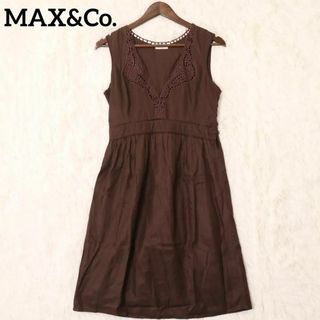 マックスアンドコー(Max & Co.)の【美品】MAX&Co. マックスアンドコー Ｍ ノースリーブ ワンピース  花柄(ひざ丈ワンピース)