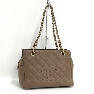 シャネル(CHANEL)のCHANEL チェーン ショルダーバッグ レザー ブラウンベージュ A18004(ショルダーバッグ)