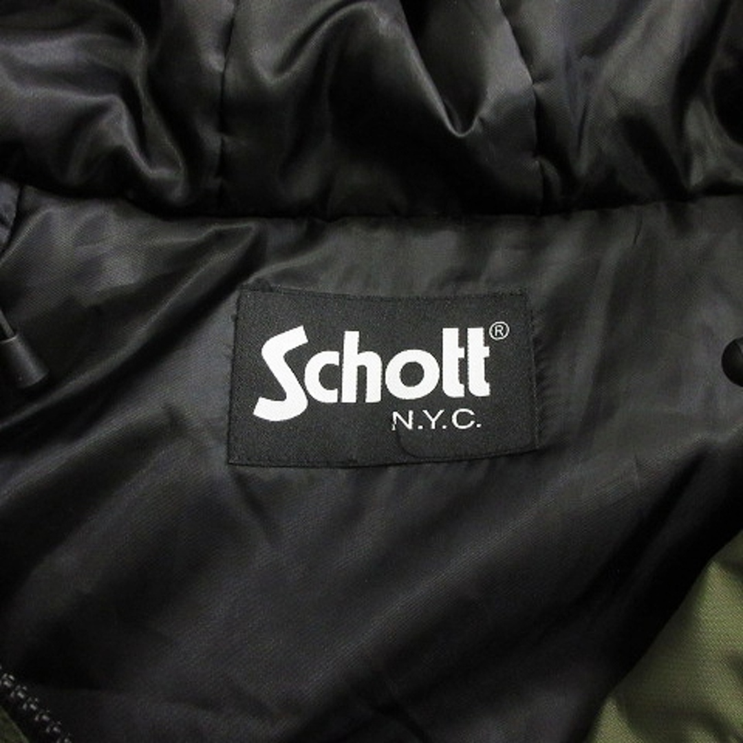 schott(ショット)のショット モッズコート ミリタリー ジャケット 中綿 フード ワッペン 緑 メンズのジャケット/アウター(モッズコート)の商品写真