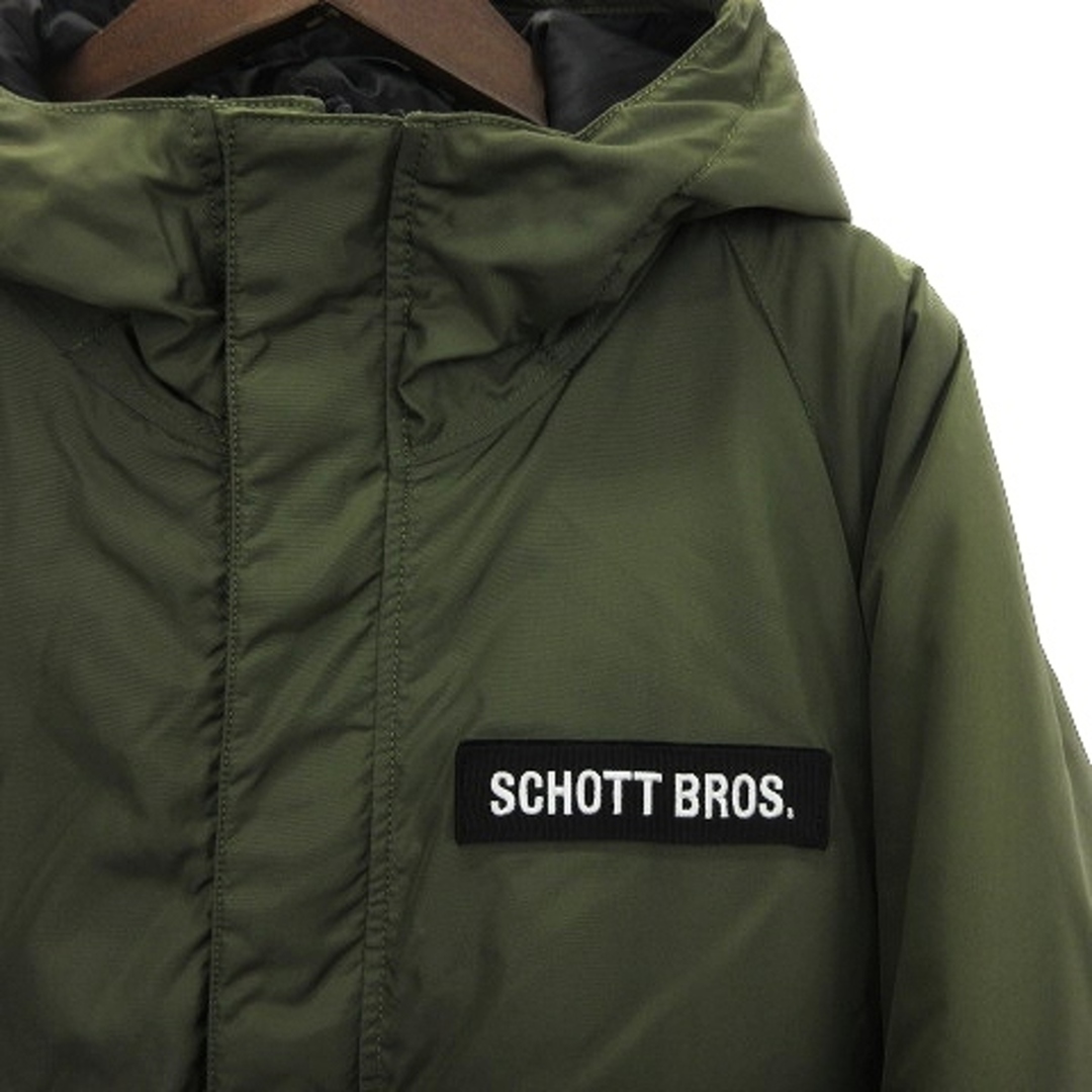 schott(ショット)のショット モッズコート ミリタリー ジャケット 中綿 フード ワッペン 緑 メンズのジャケット/アウター(モッズコート)の商品写真