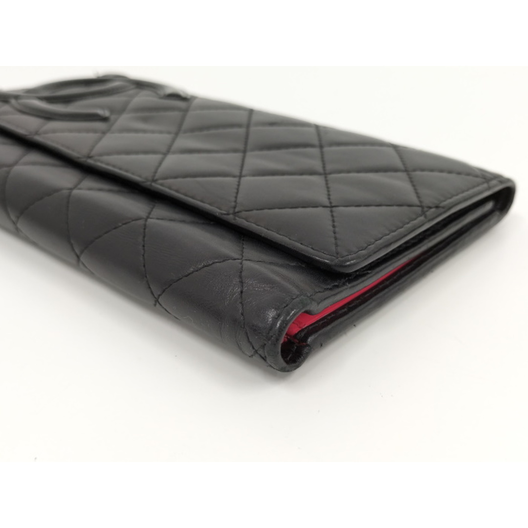 CHANEL(シャネル)のCHANEL 三つ折り財布 カンボンライン ココマーク レザー ブラック レディースのファッション小物(財布)の商品写真