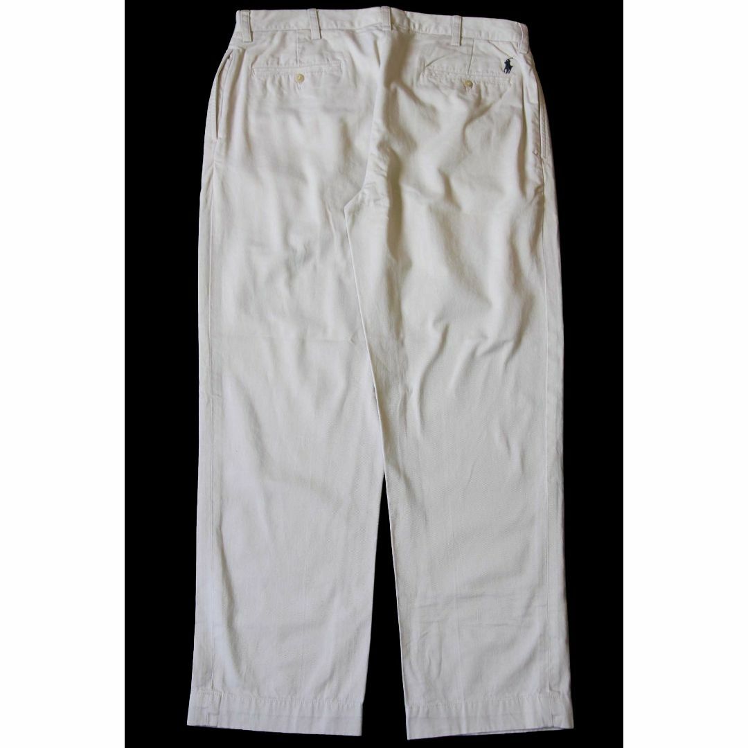 POLO RALPH LAUREN(ポロラルフローレン)の00s ポロ ラルフローレン ETHAN PANT ツータック コットン チノパン ライトカーキ w35 L30★211 オールド クラシック トラウザーズ メンズのパンツ(チノパン)の商品写真