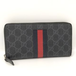 グッチ(Gucci)のGUCCI ラウンドファスナー 長財布 シェリーライン GGスプリーム PVC(財布)