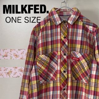 ミルクフェド(MILKFED.)のMILKFED. チェック柄ネルシャツ ONE SIZE  ミルクフェド 古着(シャツ/ブラウス(長袖/七分))