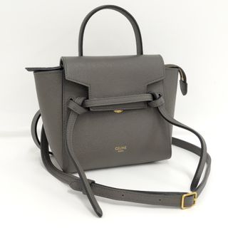 セリーヌ(celine)のCELINE ミニ ピコ 2WAY ショルダーバッグ レザー グレー 19426(その他)