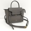 CELINE ミニ ピコ 2WAY ショルダーバッグ レザー グレー 19426