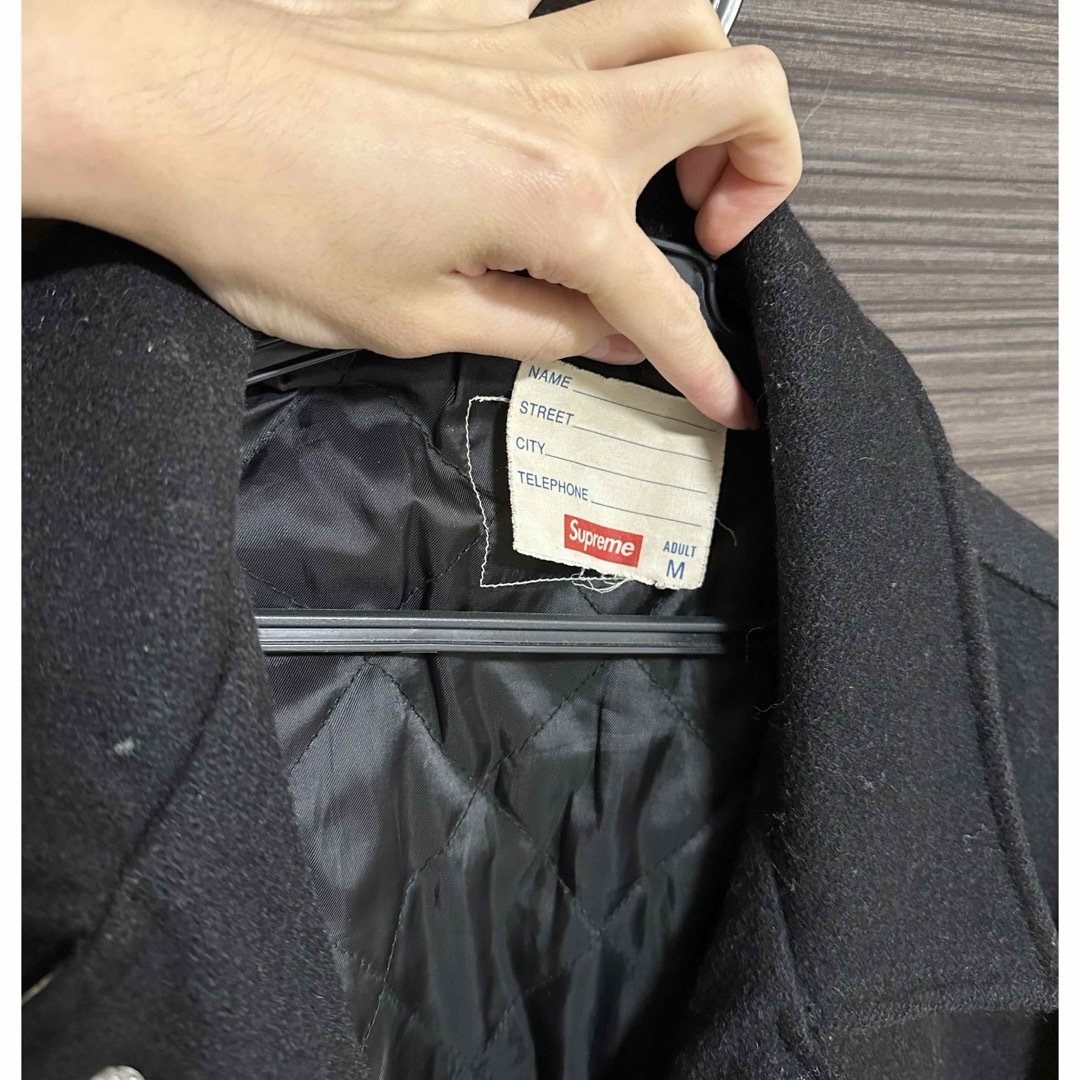 Supreme スタジャン 黒 Supreme Twill Old English Varsity Jacket Black シュプリーム