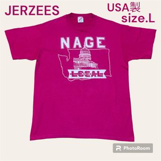 ジャージーズ(JERZEES)のJERZEES/ジャージーズ☻アメリカ製 ロゴTシャツ ピンク USA(Tシャツ/カットソー(半袖/袖なし))