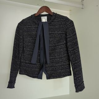 ランバンオンブルー(LANVIN en Bleu)の【美品】セレモニー　ツイード　スーツ　LANVAN(ノーカラージャケット)