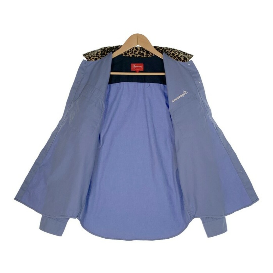 SUPREME シュプリーム 16AW Leopard Collar Work Shirt レオパードカラー ワークシャツ ブルー Size S メンズのトップス(シャツ)の商品写真