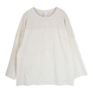 コモリ(COMOLI)のCOMOLI コモリ カットソー 22AW W03-05011 ウール フットボール 長袖 Tシャツ  オフホワイト系 3【中古】(Tシャツ/カットソー(七分/長袖))