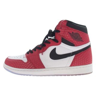 ナイキ(NIKE)のNIKE ナイキ スニーカー 555088-602 SPIDERMAN AIR JORDAN 1 RETRO HIGH OG ORIGIN STORY GYM エアジョーダン スパイダーマン オリジンストーリー ハイカット スニーカー レッド系 ホワイト系 29.5cm【極上美品】【中古】(スニーカー)