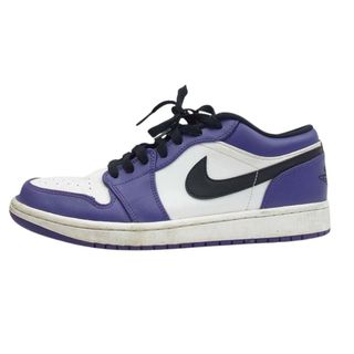 NIKE AIR JORDAN ナイキ ジョーダン スニーカー 553558-500 1 LOW COURT PURPLE ロウ コートパープル ローカット スニーカー ホワイト系 パープル系 27cm【中古】(スニーカー)