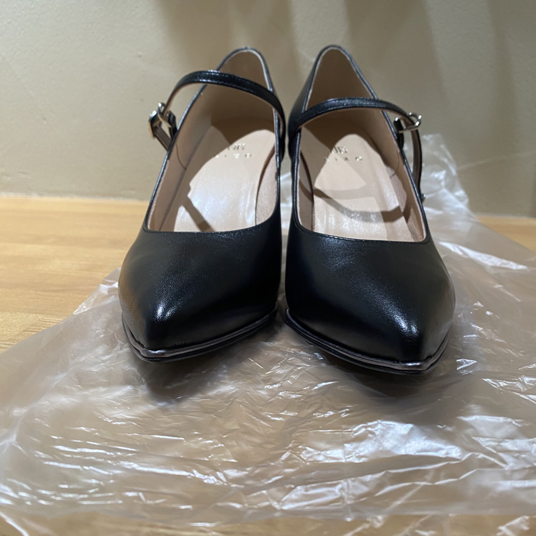 EIZO(エイゾー)の23.5cm 日本製 EIZO ブラック 8cmヒール ストラップ パンプス レディースの靴/シューズ(ハイヒール/パンプス)の商品写真