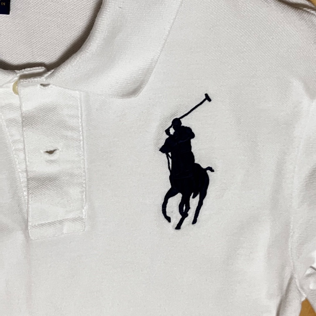 POLO RALPH LAUREN(ポロラルフローレン)の【複数割】POLO ラルフローレン　長袖ポロシャツ白　ビッグポニー　子供L160 レディースのトップス(ポロシャツ)の商品写真