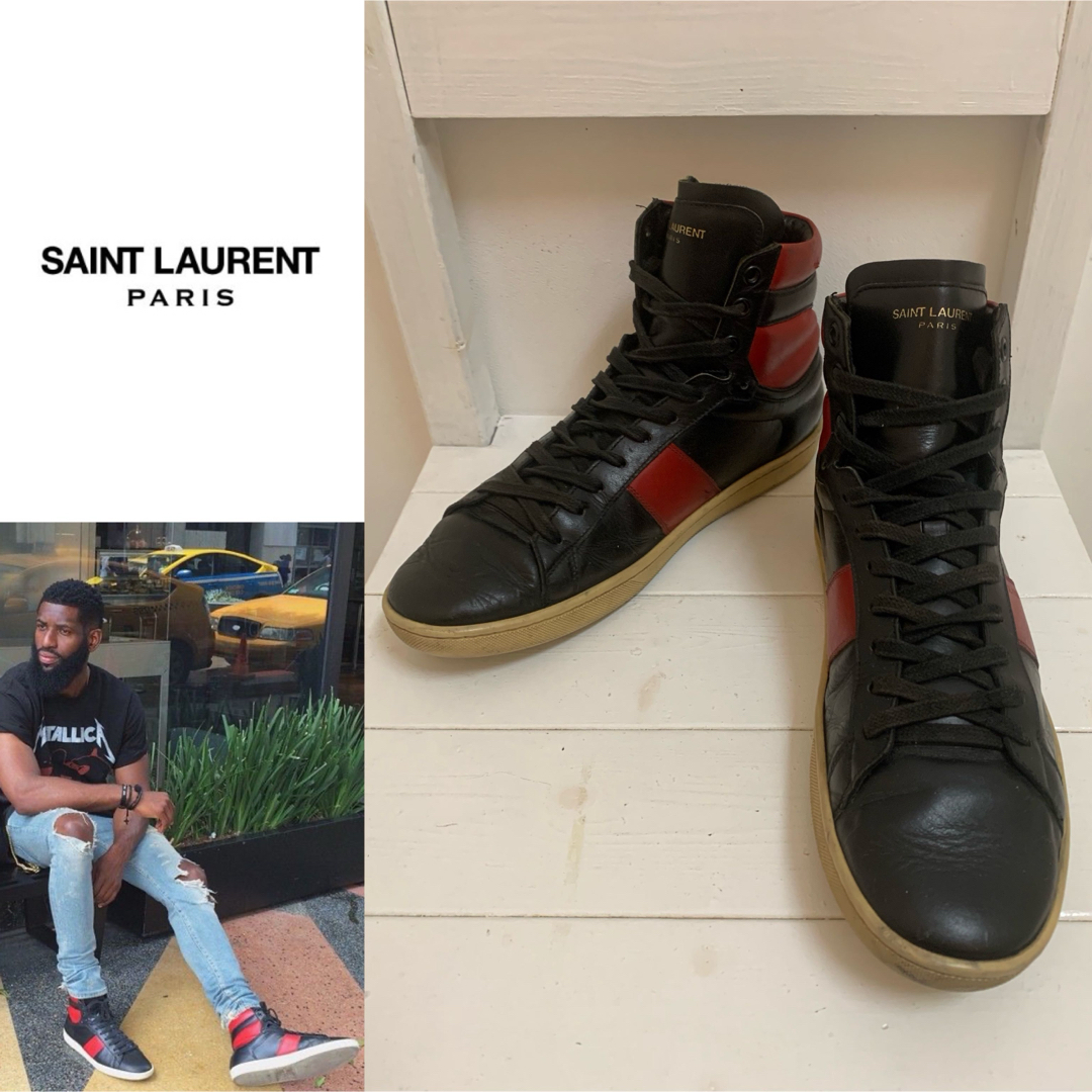 Saint Laurent(サンローラン)のSAINT LAURENT PARIS エディ期 レザーハイカットスニーカー メンズの靴/シューズ(スニーカー)の商品写真