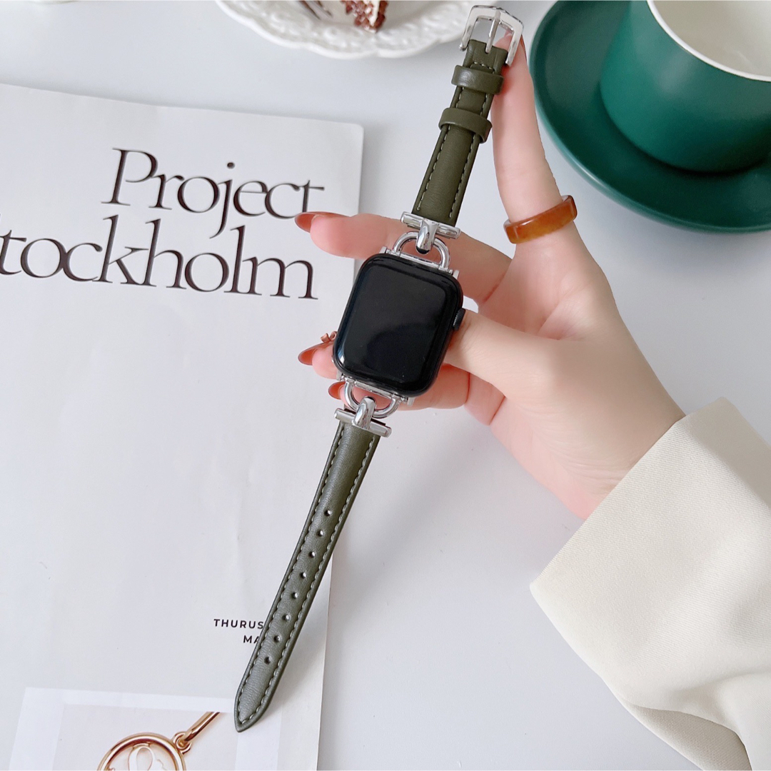 Apple Watch フェイクレザー 38/40/41mm ライトピンク レディースのファッション小物(腕時計)の商品写真